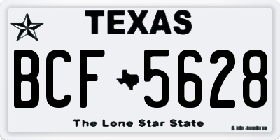 TX license plate BCF5628