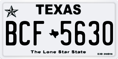TX license plate BCF5630