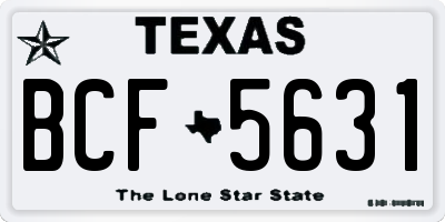 TX license plate BCF5631