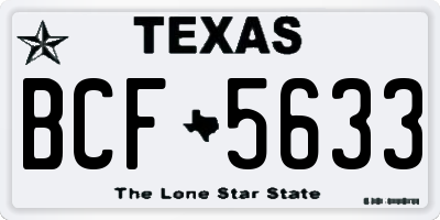 TX license plate BCF5633
