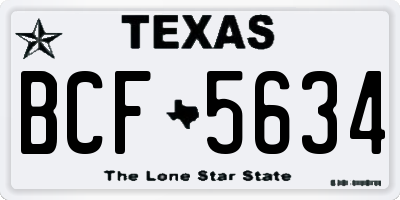 TX license plate BCF5634