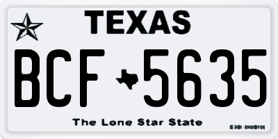 TX license plate BCF5635