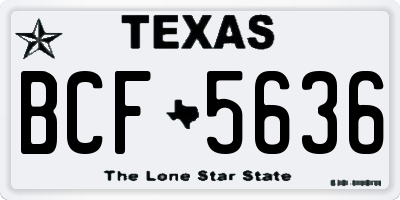 TX license plate BCF5636