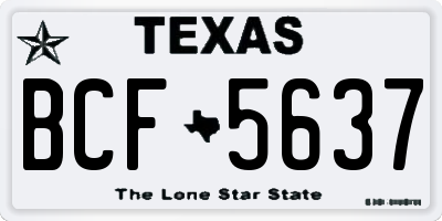 TX license plate BCF5637