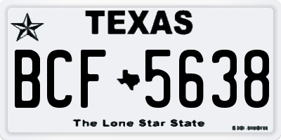 TX license plate BCF5638