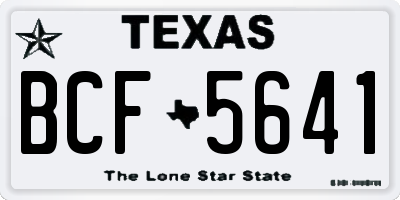 TX license plate BCF5641