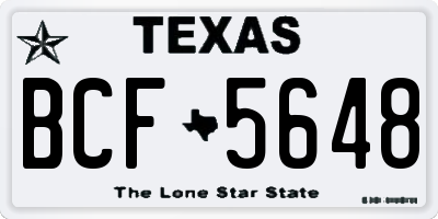 TX license plate BCF5648