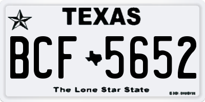 TX license plate BCF5652