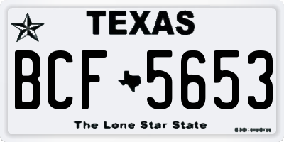 TX license plate BCF5653