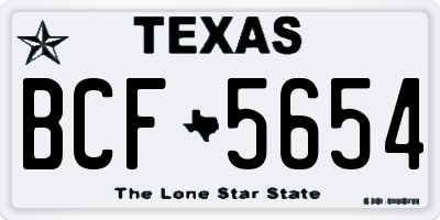 TX license plate BCF5654
