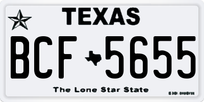 TX license plate BCF5655