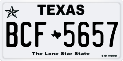 TX license plate BCF5657