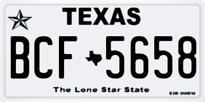TX license plate BCF5658