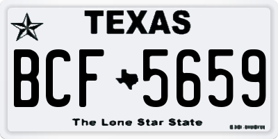 TX license plate BCF5659