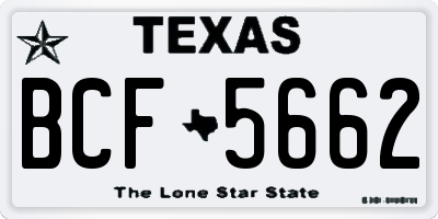 TX license plate BCF5662