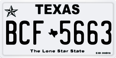 TX license plate BCF5663
