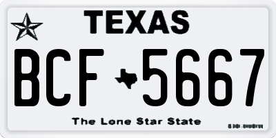TX license plate BCF5667