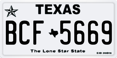 TX license plate BCF5669