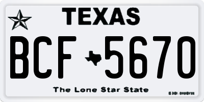 TX license plate BCF5670