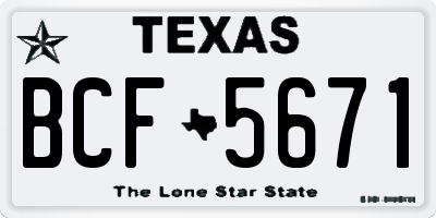 TX license plate BCF5671