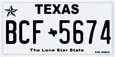 TX license plate BCF5674