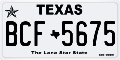 TX license plate BCF5675