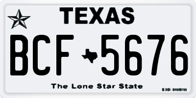TX license plate BCF5676