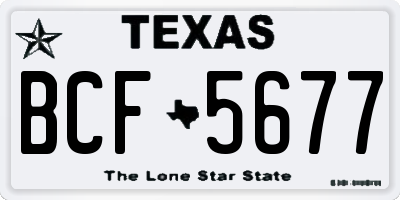 TX license plate BCF5677