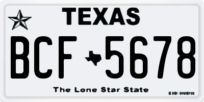 TX license plate BCF5678