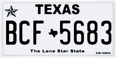 TX license plate BCF5683