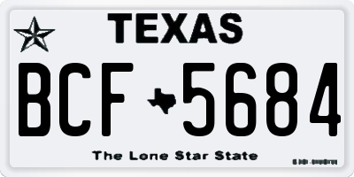 TX license plate BCF5684
