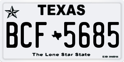 TX license plate BCF5685