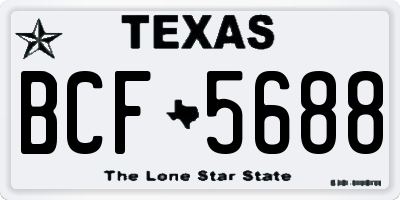 TX license plate BCF5688