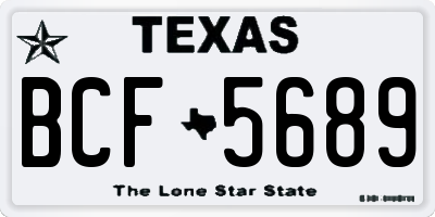 TX license plate BCF5689