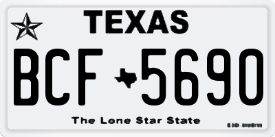 TX license plate BCF5690