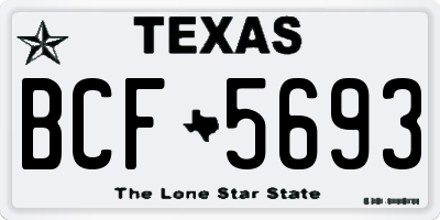 TX license plate BCF5693