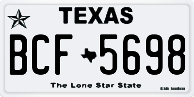 TX license plate BCF5698