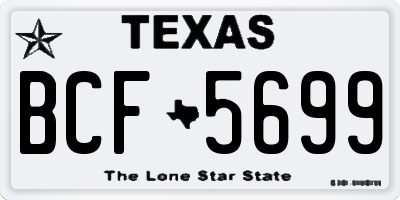 TX license plate BCF5699