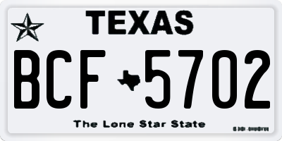 TX license plate BCF5702