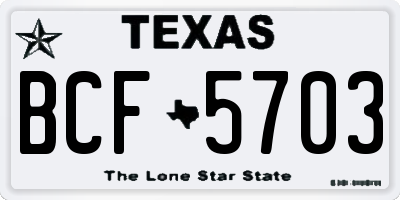 TX license plate BCF5703