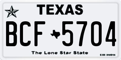 TX license plate BCF5704