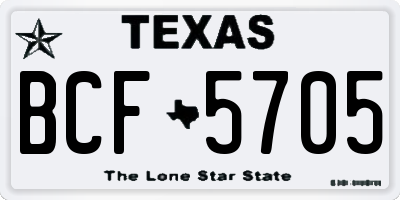 TX license plate BCF5705