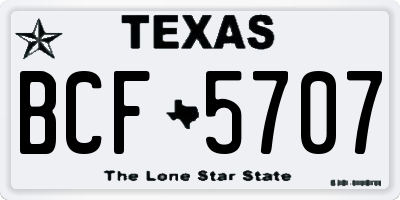 TX license plate BCF5707