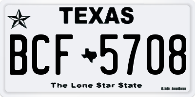 TX license plate BCF5708
