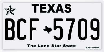 TX license plate BCF5709