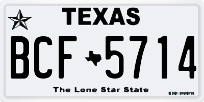 TX license plate BCF5714