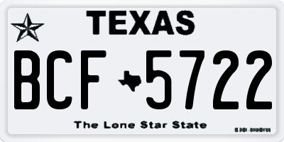 TX license plate BCF5722