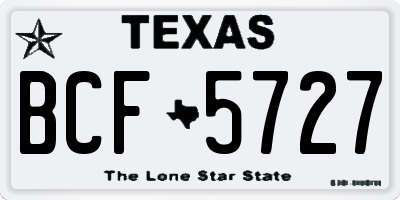 TX license plate BCF5727
