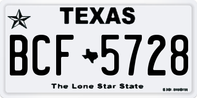 TX license plate BCF5728