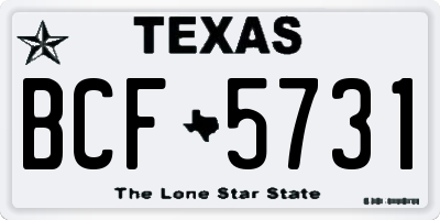 TX license plate BCF5731